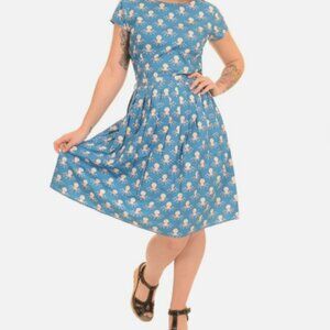 Run and Fly blue Octopus fifties dress size L